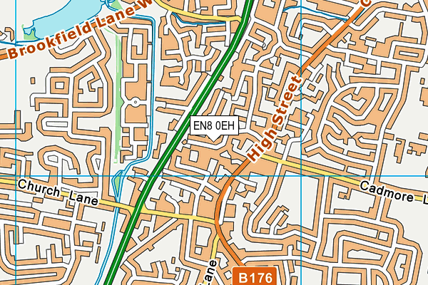 EN8 0EH map - OS VectorMap District (Ordnance Survey)
