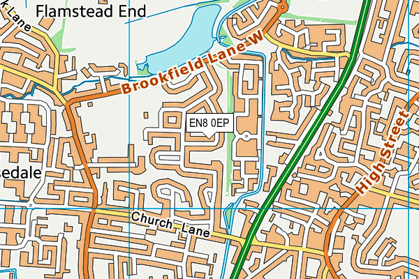 EN8 0EP map - OS VectorMap District (Ordnance Survey)