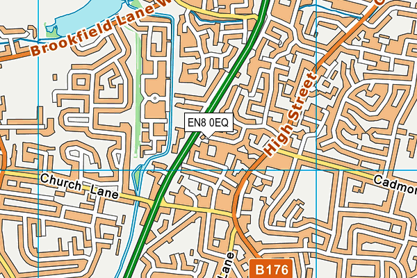 EN8 0EQ map - OS VectorMap District (Ordnance Survey)