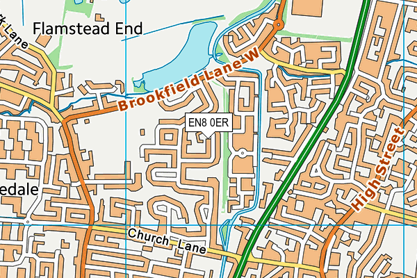 EN8 0ER map - OS VectorMap District (Ordnance Survey)