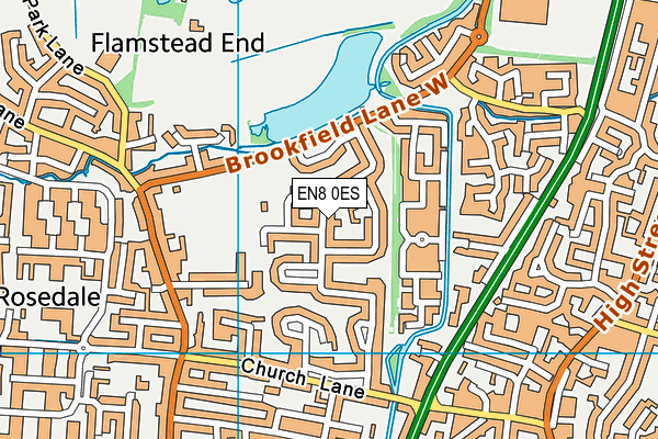 EN8 0ES map - OS VectorMap District (Ordnance Survey)