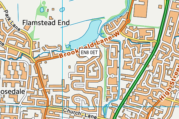 EN8 0ET map - OS VectorMap District (Ordnance Survey)