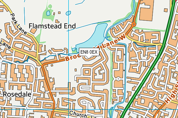 EN8 0EX map - OS VectorMap District (Ordnance Survey)