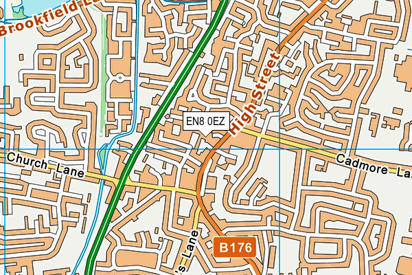 EN8 0EZ map - OS VectorMap District (Ordnance Survey)