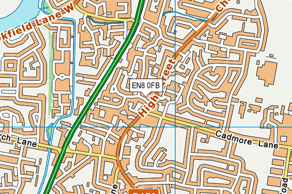 EN8 0FB map - OS VectorMap District (Ordnance Survey)