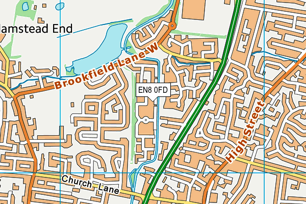 EN8 0FD map - OS VectorMap District (Ordnance Survey)