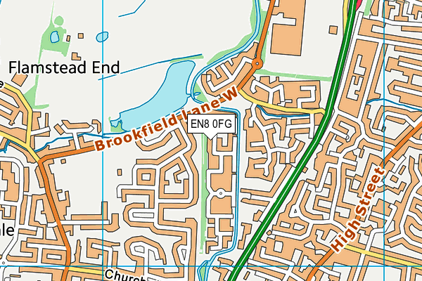 EN8 0FG map - OS VectorMap District (Ordnance Survey)