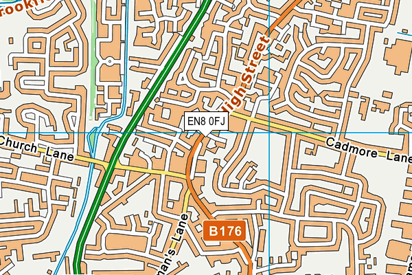 EN8 0FJ map - OS VectorMap District (Ordnance Survey)