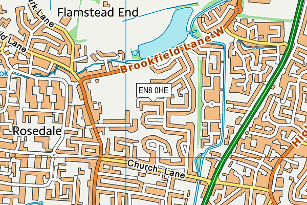 EN8 0HE map - OS VectorMap District (Ordnance Survey)