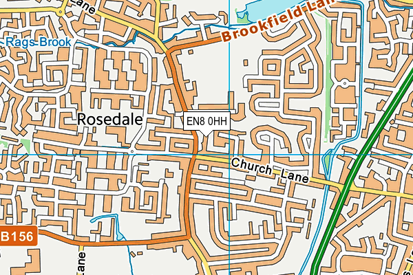 EN8 0HH map - OS VectorMap District (Ordnance Survey)