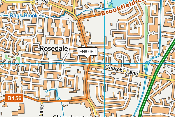 EN8 0HJ map - OS VectorMap District (Ordnance Survey)