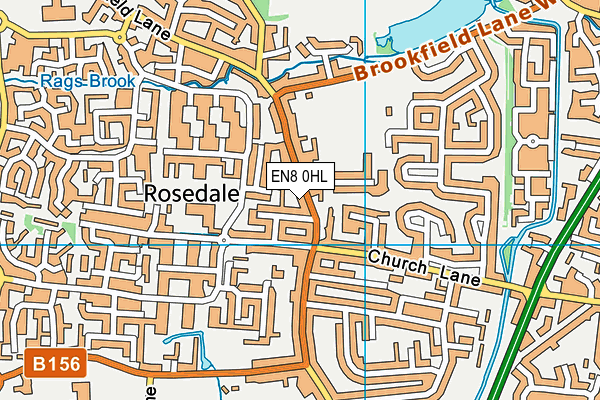 EN8 0HL map - OS VectorMap District (Ordnance Survey)