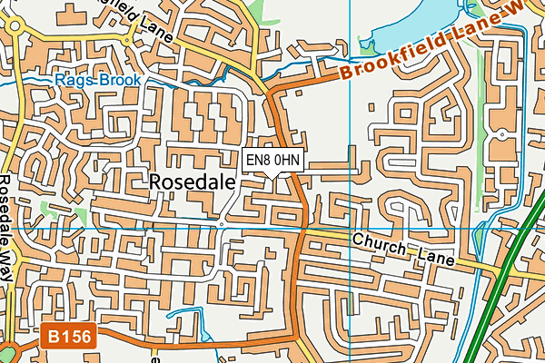 EN8 0HN map - OS VectorMap District (Ordnance Survey)