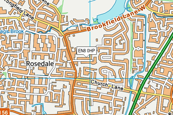 Flamstead End Recreation Ground map (EN8 0HP) - OS VectorMap District (Ordnance Survey)