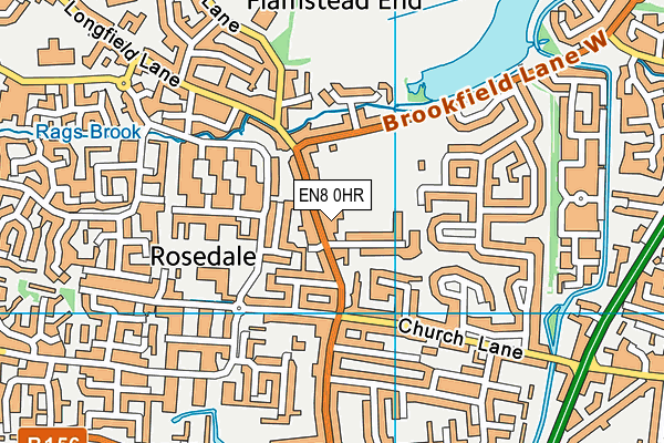 EN8 0HR map - OS VectorMap District (Ordnance Survey)