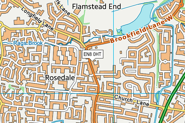 EN8 0HT map - OS VectorMap District (Ordnance Survey)