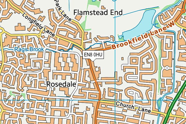 EN8 0HU map - OS VectorMap District (Ordnance Survey)