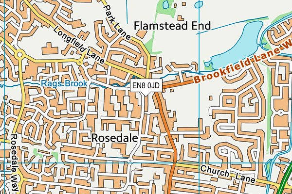EN8 0JD map - OS VectorMap District (Ordnance Survey)