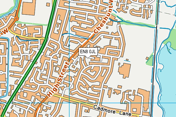 EN8 0JL map - OS VectorMap District (Ordnance Survey)