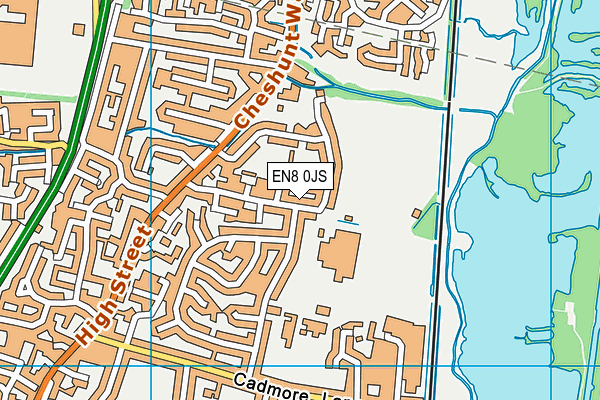 EN8 0JS map - OS VectorMap District (Ordnance Survey)