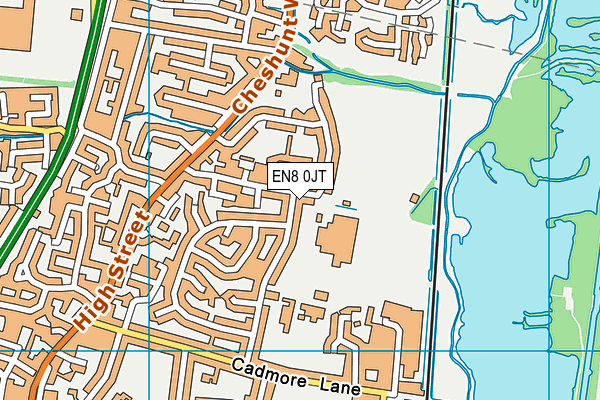 EN8 0JT map - OS VectorMap District (Ordnance Survey)