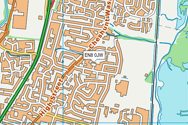 EN8 0JW map - OS VectorMap District (Ordnance Survey)