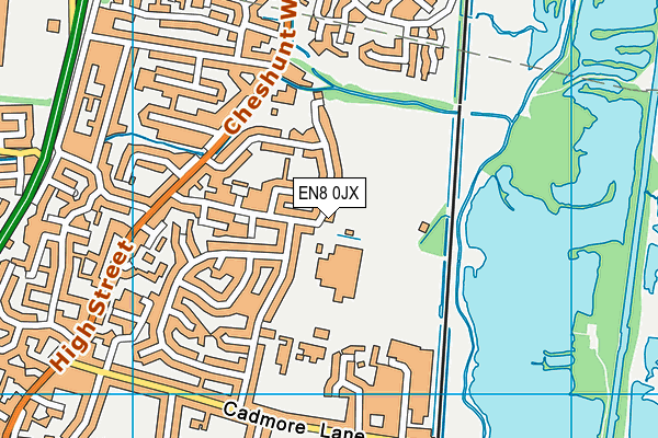 EN8 0JX map - OS VectorMap District (Ordnance Survey)