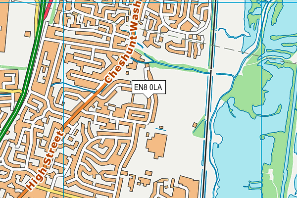 Nightleys Playing Fields map (EN8 0LA) - OS VectorMap District (Ordnance Survey)
