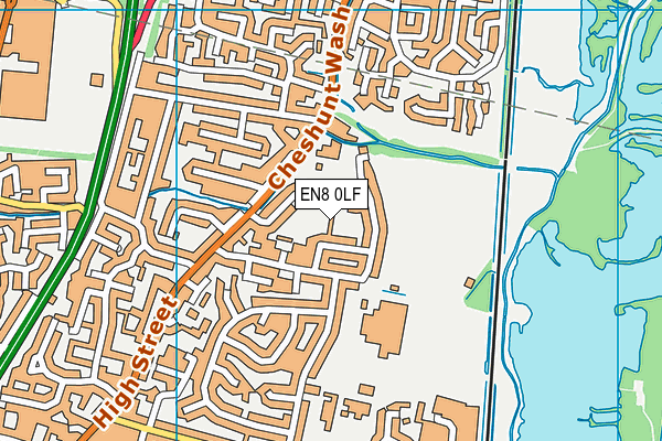 EN8 0LF map - OS VectorMap District (Ordnance Survey)