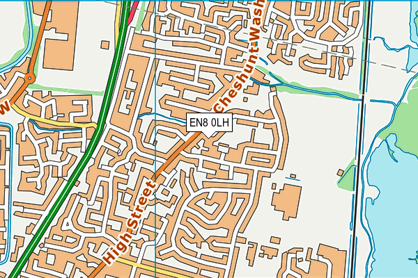EN8 0LH map - OS VectorMap District (Ordnance Survey)