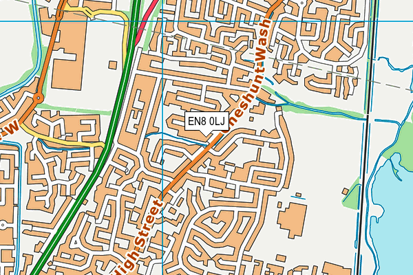 EN8 0LJ map - OS VectorMap District (Ordnance Survey)