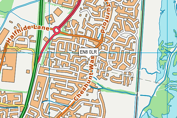 EN8 0LR map - OS VectorMap District (Ordnance Survey)