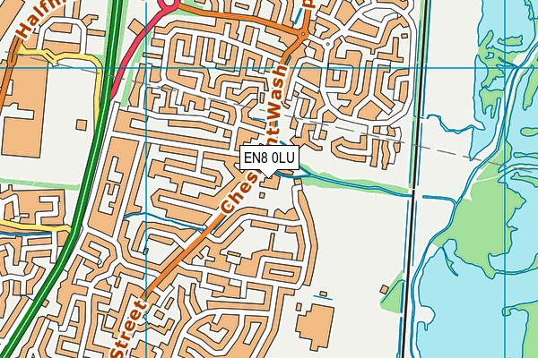 EN8 0LU map - OS VectorMap District (Ordnance Survey)