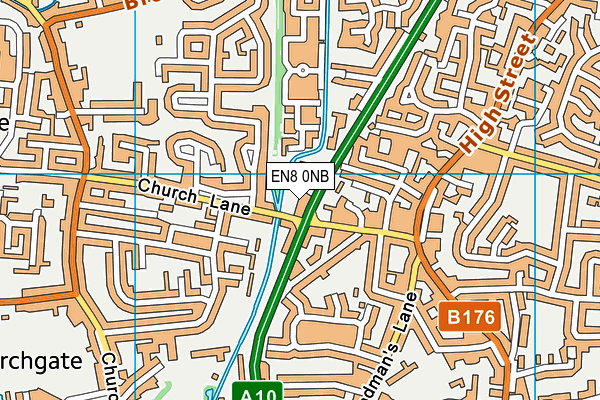 EN8 0NB map - OS VectorMap District (Ordnance Survey)