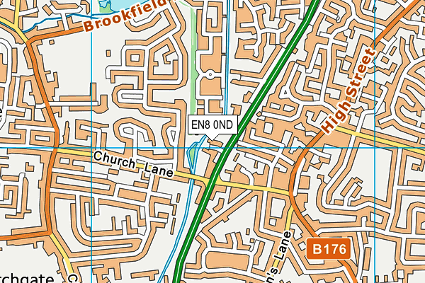 EN8 0ND map - OS VectorMap District (Ordnance Survey)