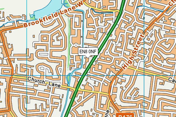 EN8 0NF map - OS VectorMap District (Ordnance Survey)