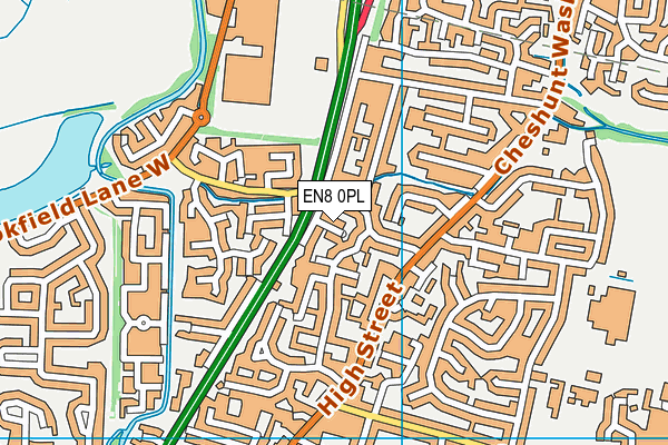 EN8 0PL map - OS VectorMap District (Ordnance Survey)