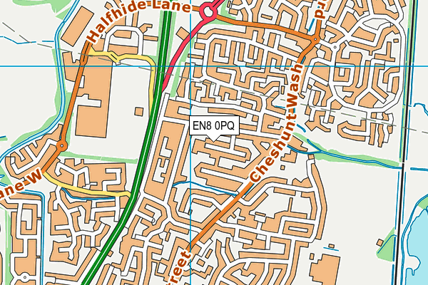 EN8 0PQ map - OS VectorMap District (Ordnance Survey)