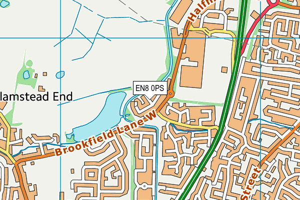 EN8 0PS map - OS VectorMap District (Ordnance Survey)