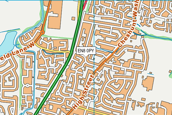 EN8 0PY map - OS VectorMap District (Ordnance Survey)