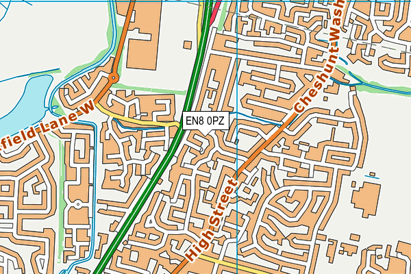 EN8 0PZ map - OS VectorMap District (Ordnance Survey)