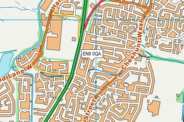 EN8 0QA map - OS VectorMap District (Ordnance Survey)