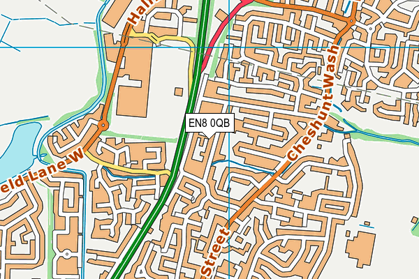 EN8 0QB map - OS VectorMap District (Ordnance Survey)