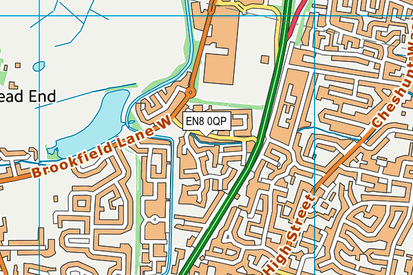EN8 0QP map - OS VectorMap District (Ordnance Survey)