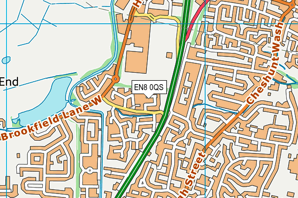 EN8 0QS map - OS VectorMap District (Ordnance Survey)
