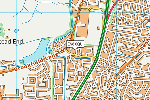 EN8 0QU map - OS VectorMap District (Ordnance Survey)