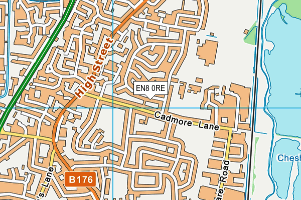 EN8 0RE map - OS VectorMap District (Ordnance Survey)