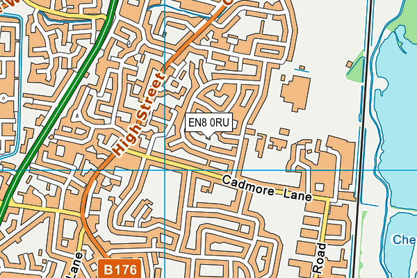 EN8 0RU map - OS VectorMap District (Ordnance Survey)