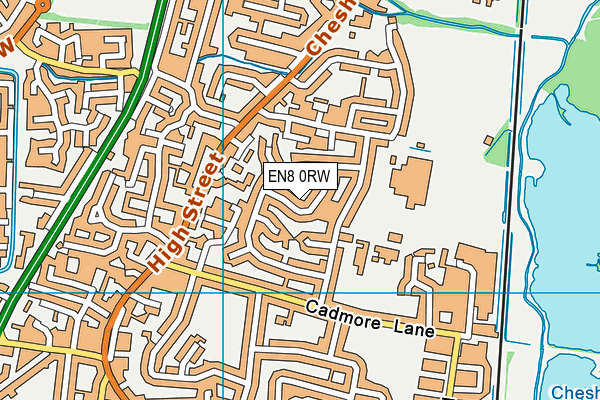 EN8 0RW map - OS VectorMap District (Ordnance Survey)