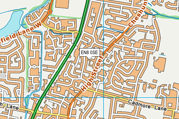 EN8 0SE map - OS VectorMap District (Ordnance Survey)